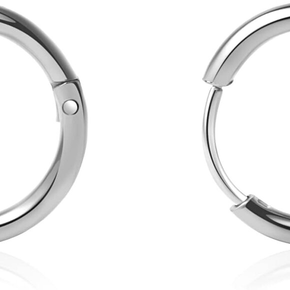 3 Pairs 6/8/10mm Gold Plated Surgical Steel Cartilage Hoop Earrings for Women Me - Picture 4 of 5